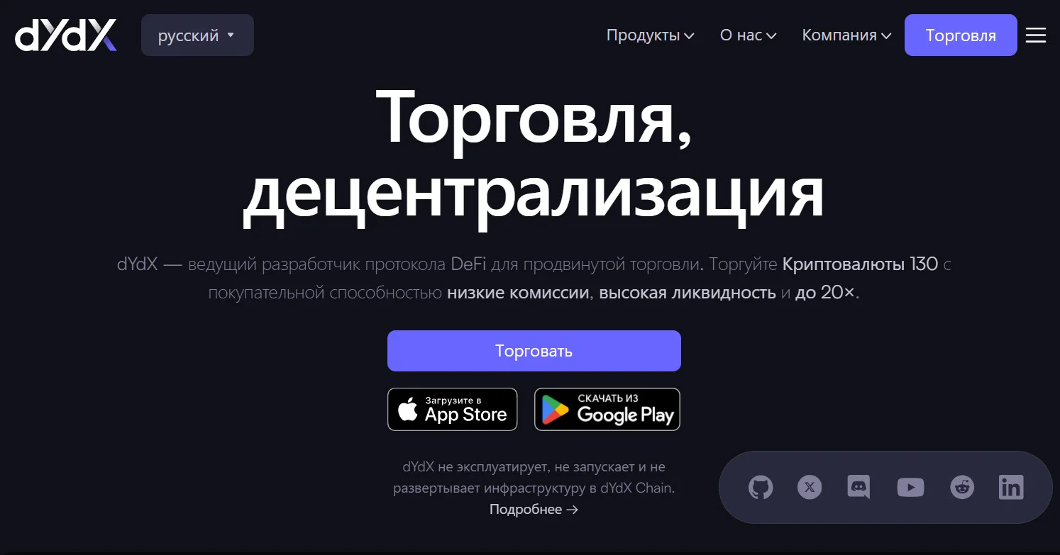 dYdX – Лучший инструмент для деривативов